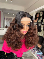 Charger l&#39;image dans la galerie, Brown Sunshine Spiral Curl Double Drawn Human Hair Wig
