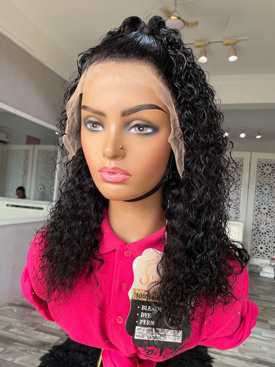 SUNSHINE FRONTAL JERRY CURLS HUMAN HAIR WIG