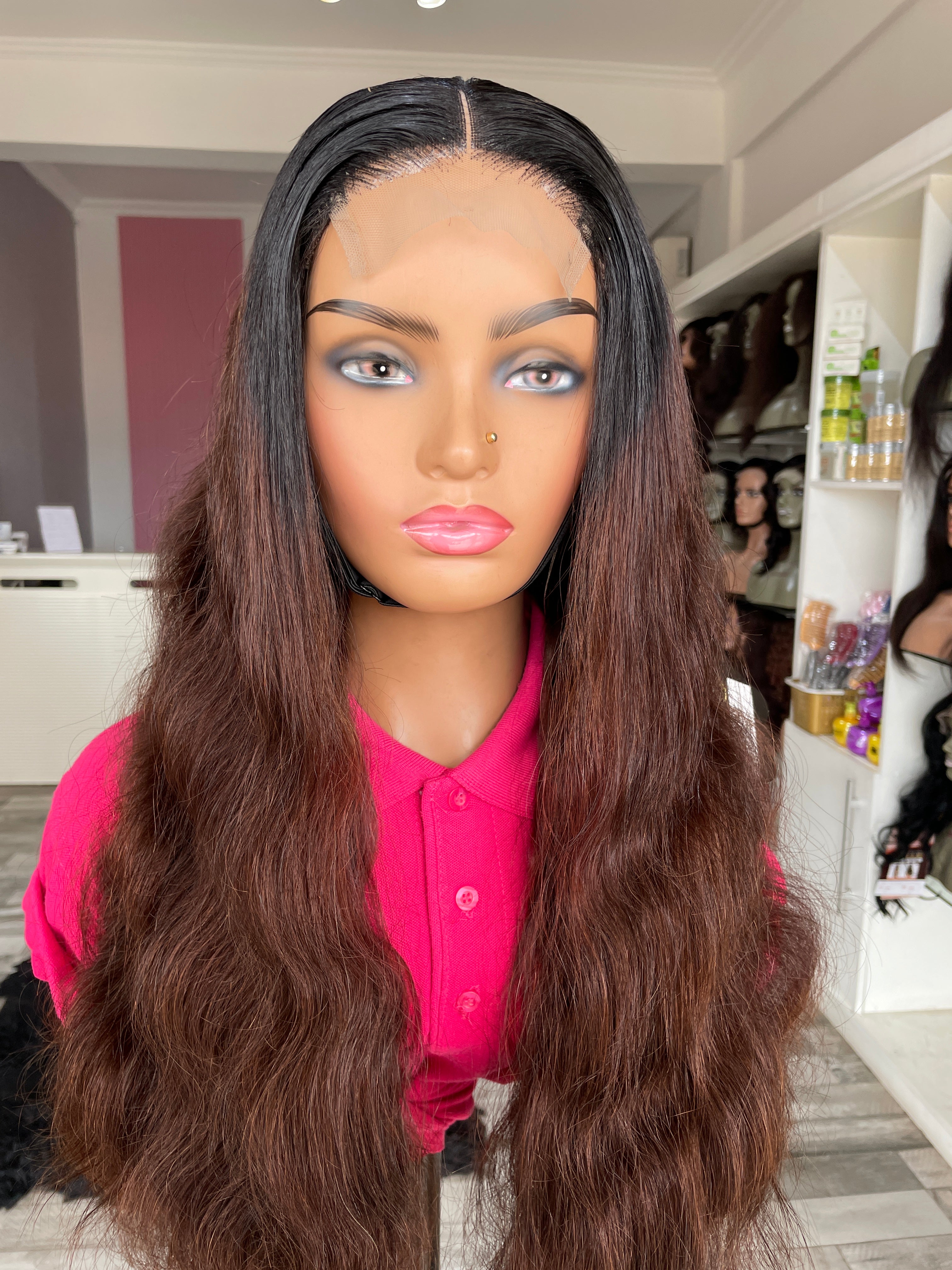 Brown Luxury Bodywave Human Hair Wig 20”