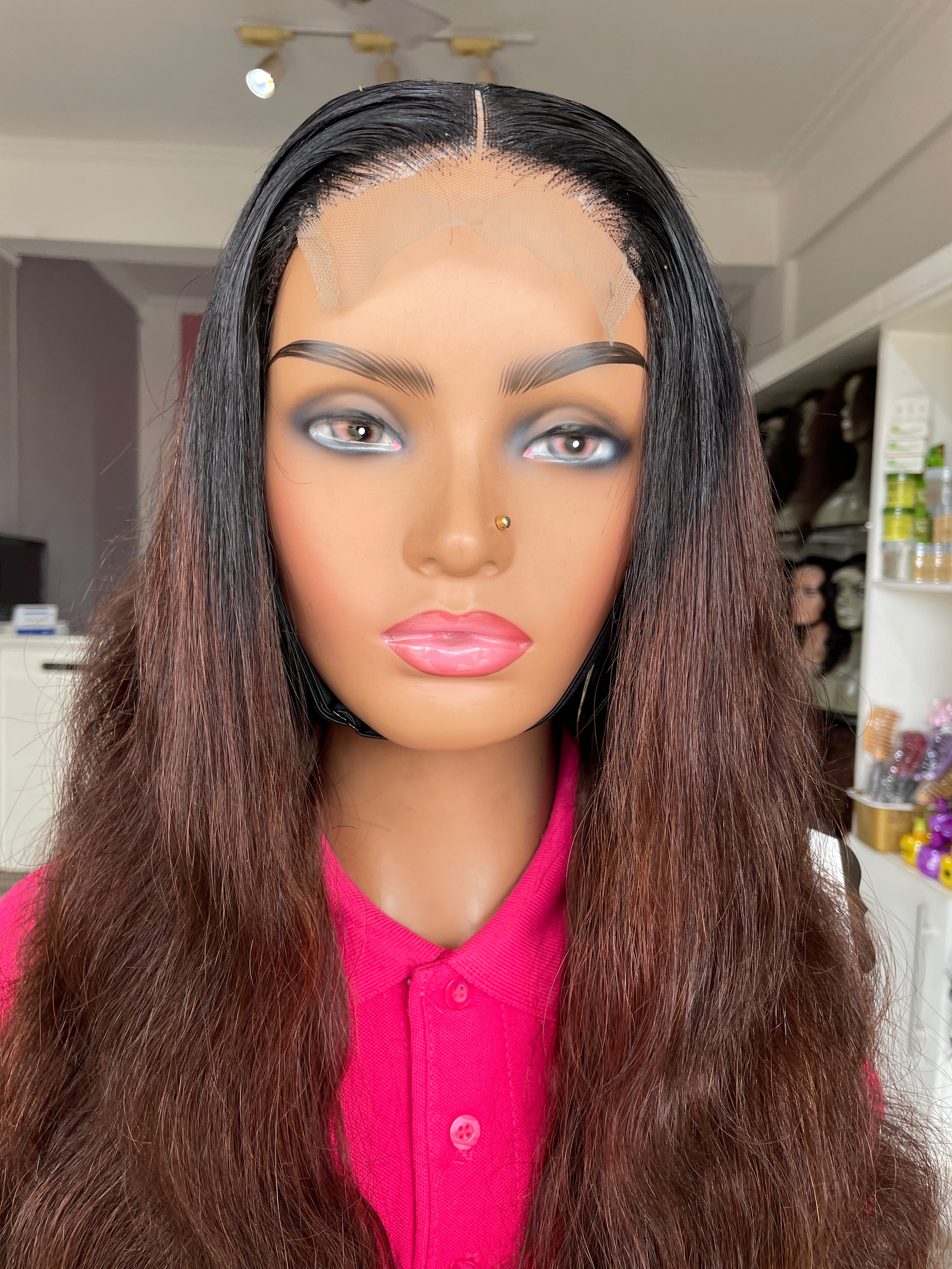 Brown Luxury Bodywave Human Hair Wig 20”