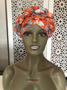 Braided Floral Print Turban