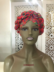 Braided Floral Print Turban