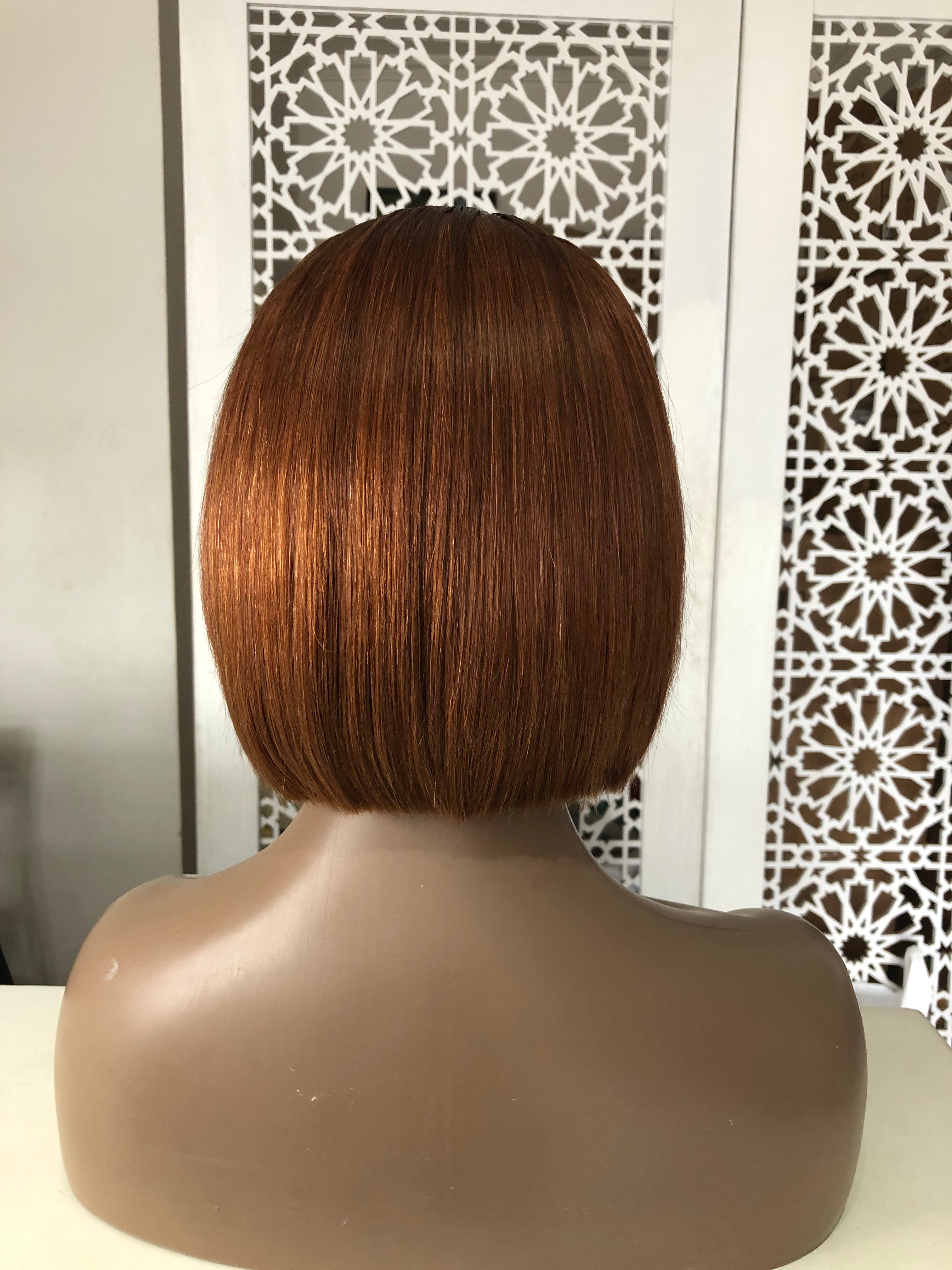 8" BROWN HUMAN HAIR BOB